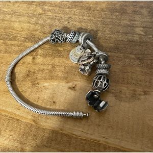 Pandora bracelet with charms
